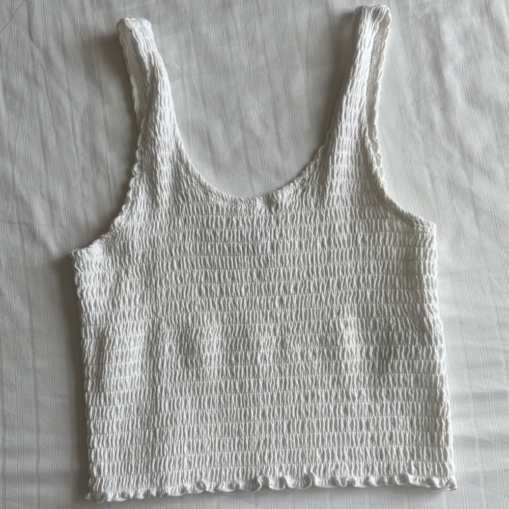 Hollister White Cropped Tank